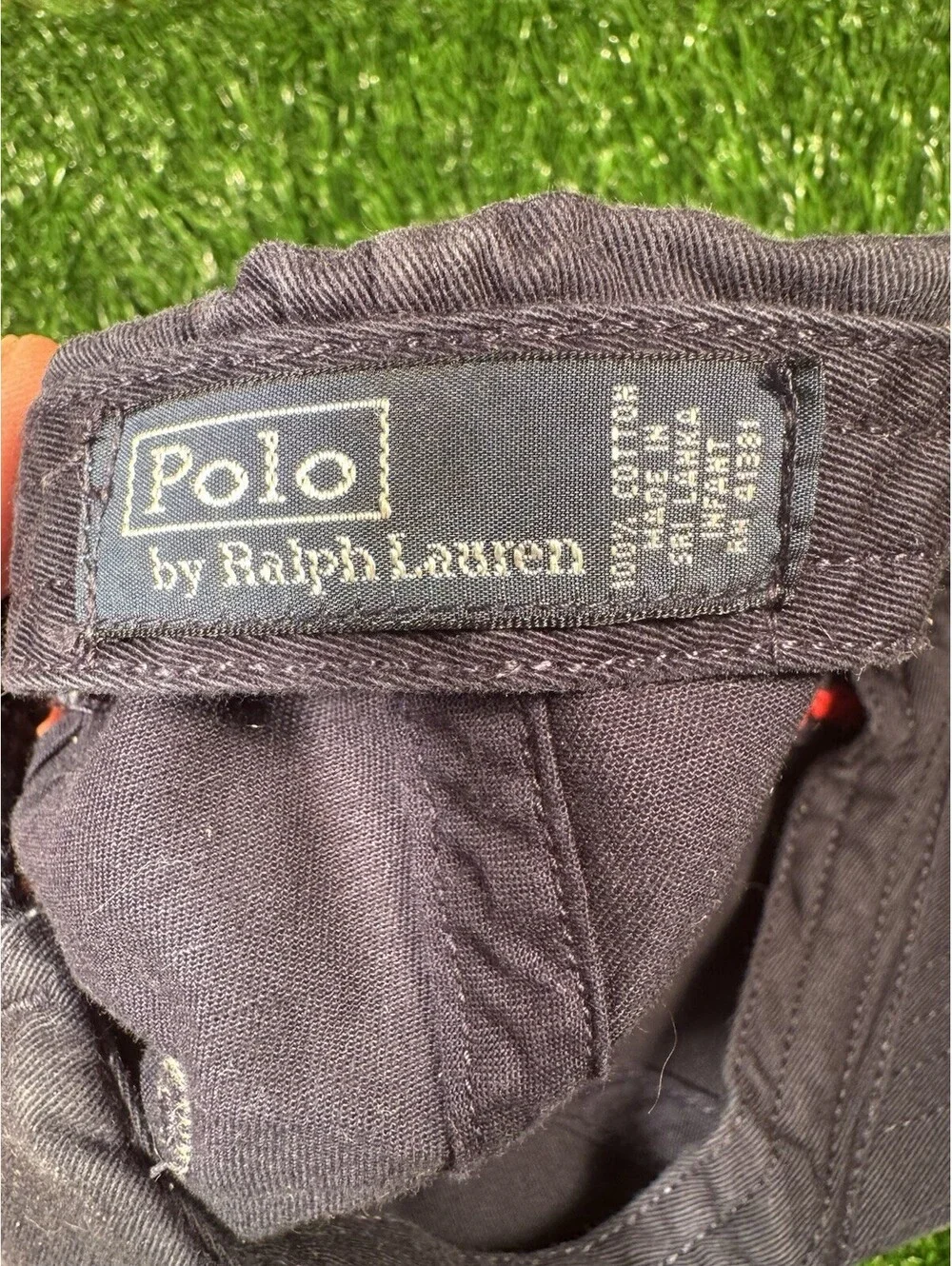 VTG Infant Polo Ralph Lauren Navy With Red Logo Hat With Stretch Band